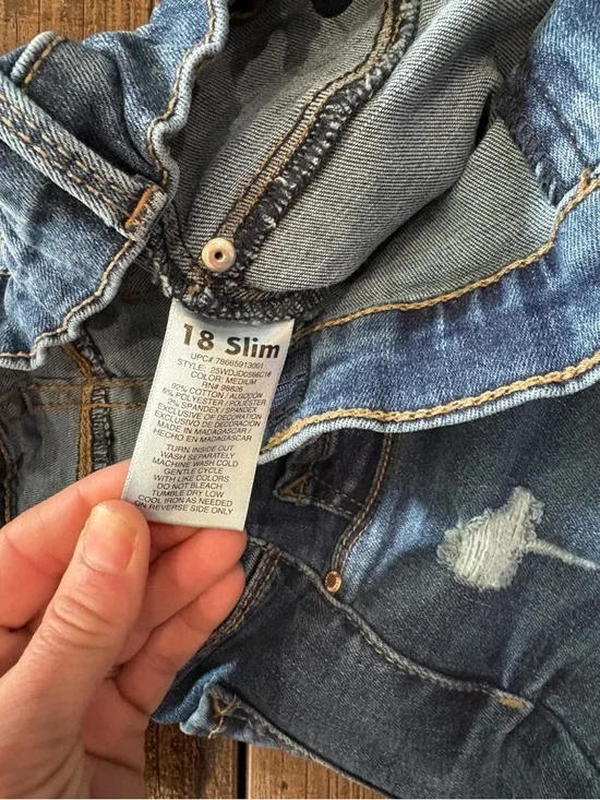 NWOT Jordache Girls Super Skinny Jeans Size 18 Slim Adjustable Waist Blue Denim - Picture 3 of 9